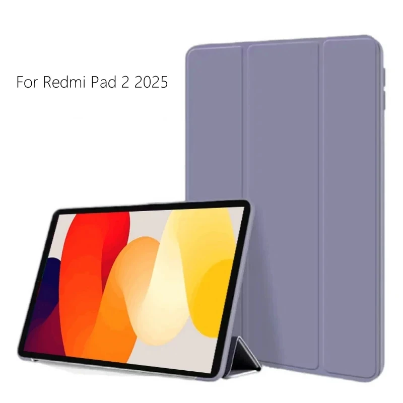 

Чехол Funda для Xiaomi Redmi Pad 2, чехол из искусственной кожи, тройной складной мягкий силиконовый чехол из ТПУ для задней панели для Redmi Pad 2, 11 дюймов, чехол 2025