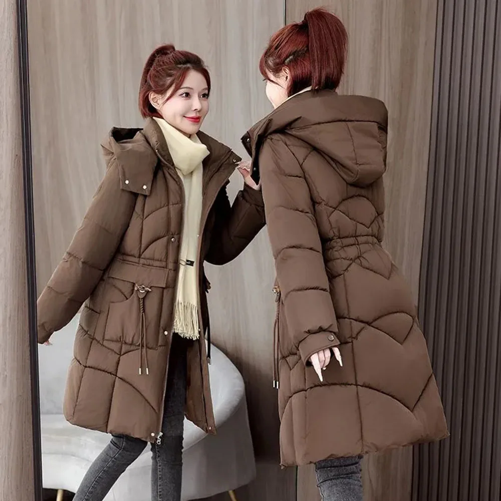 

Winter Coat For Women Snow Wear Long Parkas Down Jacket Female Warm Thicken Casual Loose Hooded Winter Jackets Overcoat 2024 New