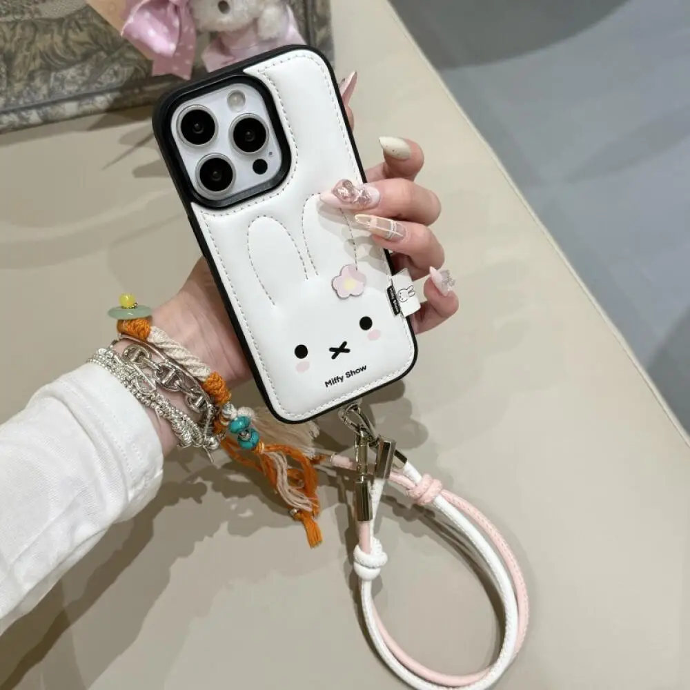 

Miffy Rabbit Cute and Creative Cartoon Is Suitable for The Iphone16 15 14 13Promax Series Leather Shockproof Phone Cases