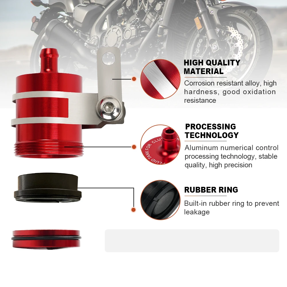 Bartoo-Aluminum Alloy Universal Motorcycle Brake Clutch Master Cylinder Oil Fluid Reservoir Tank Cup HB916