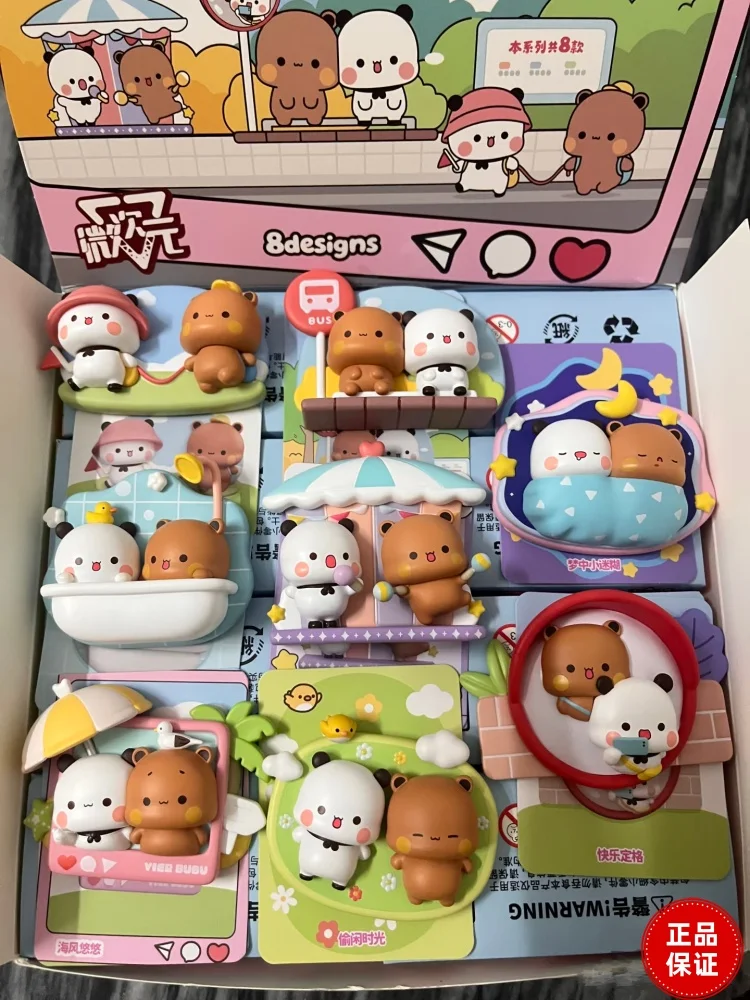 Yier And Bubu Cute Panda Bear Fridge Magnet Blind Box Trendy Toy