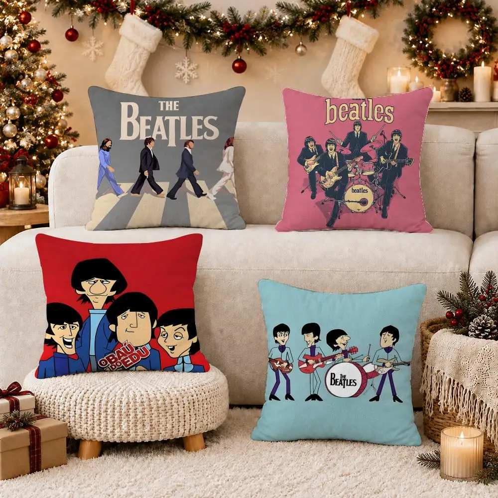 Band T-The Beatles Cushion Cover Soft Short Plush Pillow Case Cushion Cover for Living Room Sofa Decor