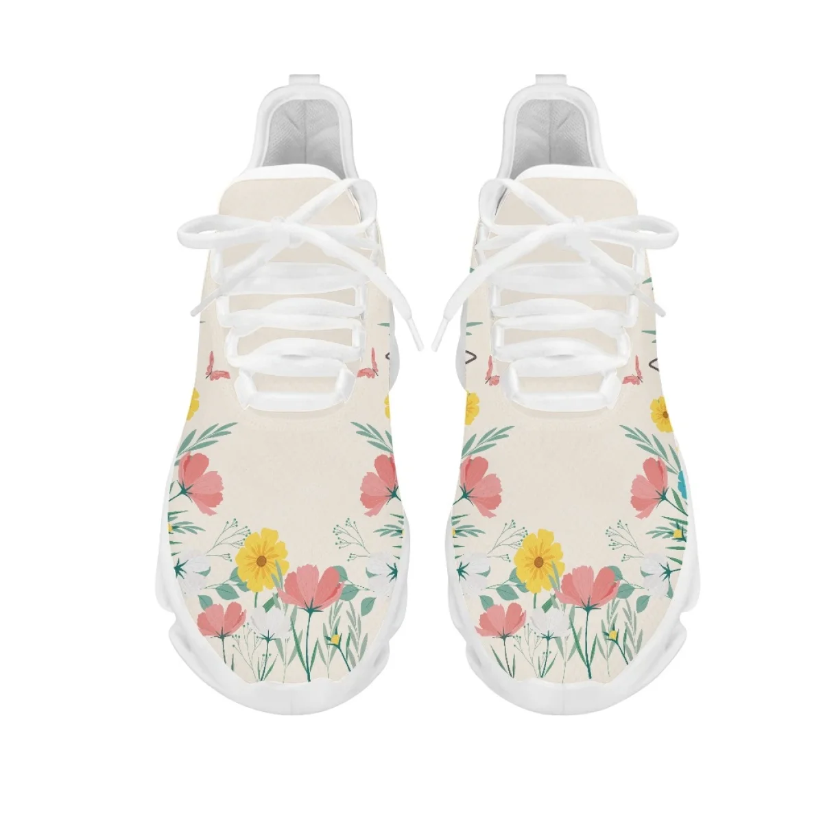 Cute Cat Flower Cartoon Print Ladies Flat Shoes Spring Autumn Outdoor Travel Walking Footwear Casual Durable Non-Slip Sneakers