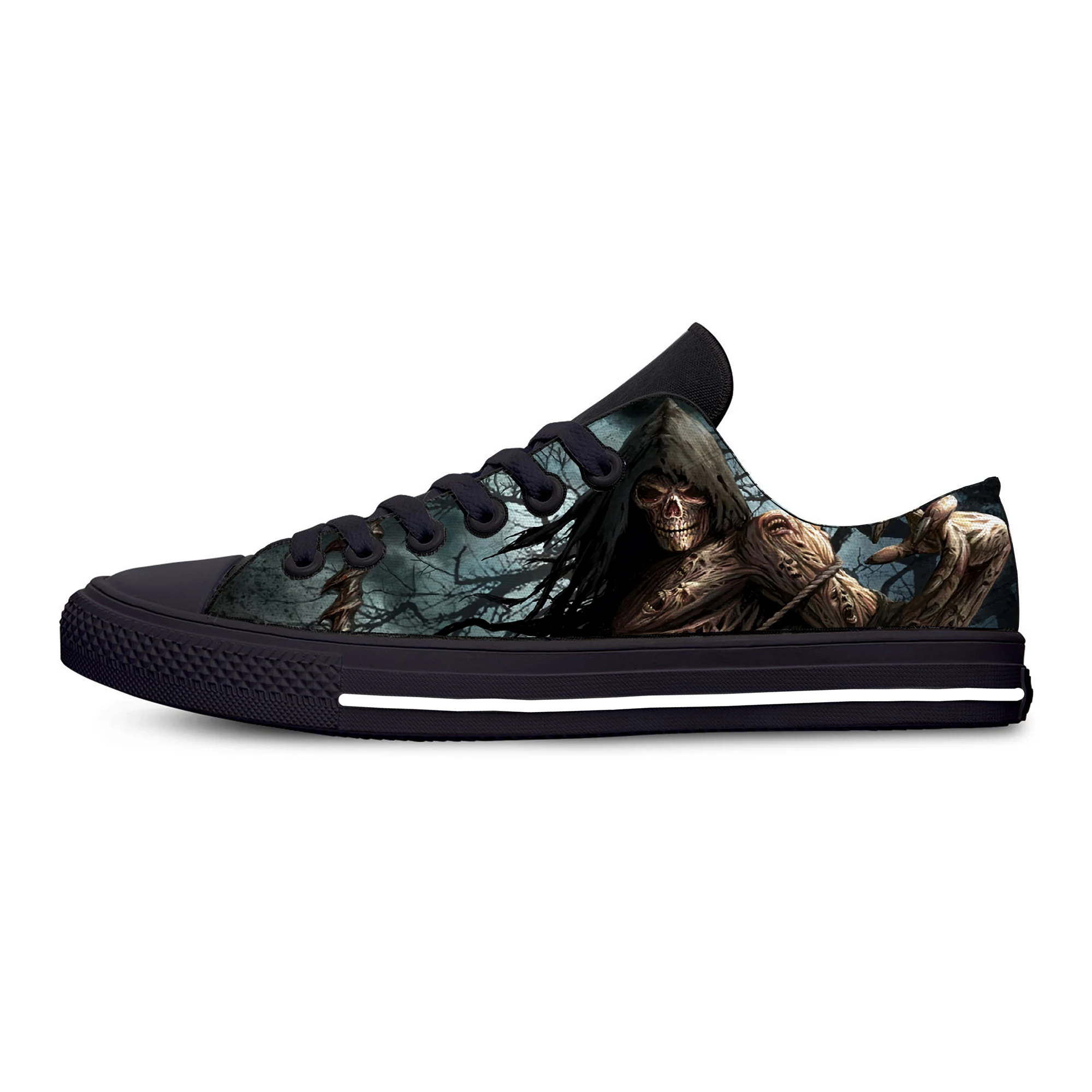 Hot Skull Punk Rock Horror Fashion Cool Funny Classic Casual Shoes Breathable Men Women Sneakers Low Top Lightweight Board Shoes