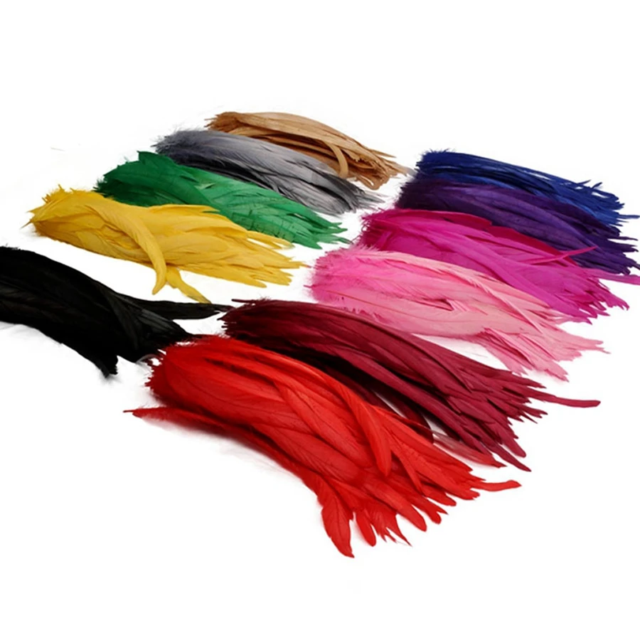 10/100Pcs 25-30cm Natural Rooster Feathers DIY Crafts Sewing Christmas Plume Party Feather Handmade Wedding Decor Accessories