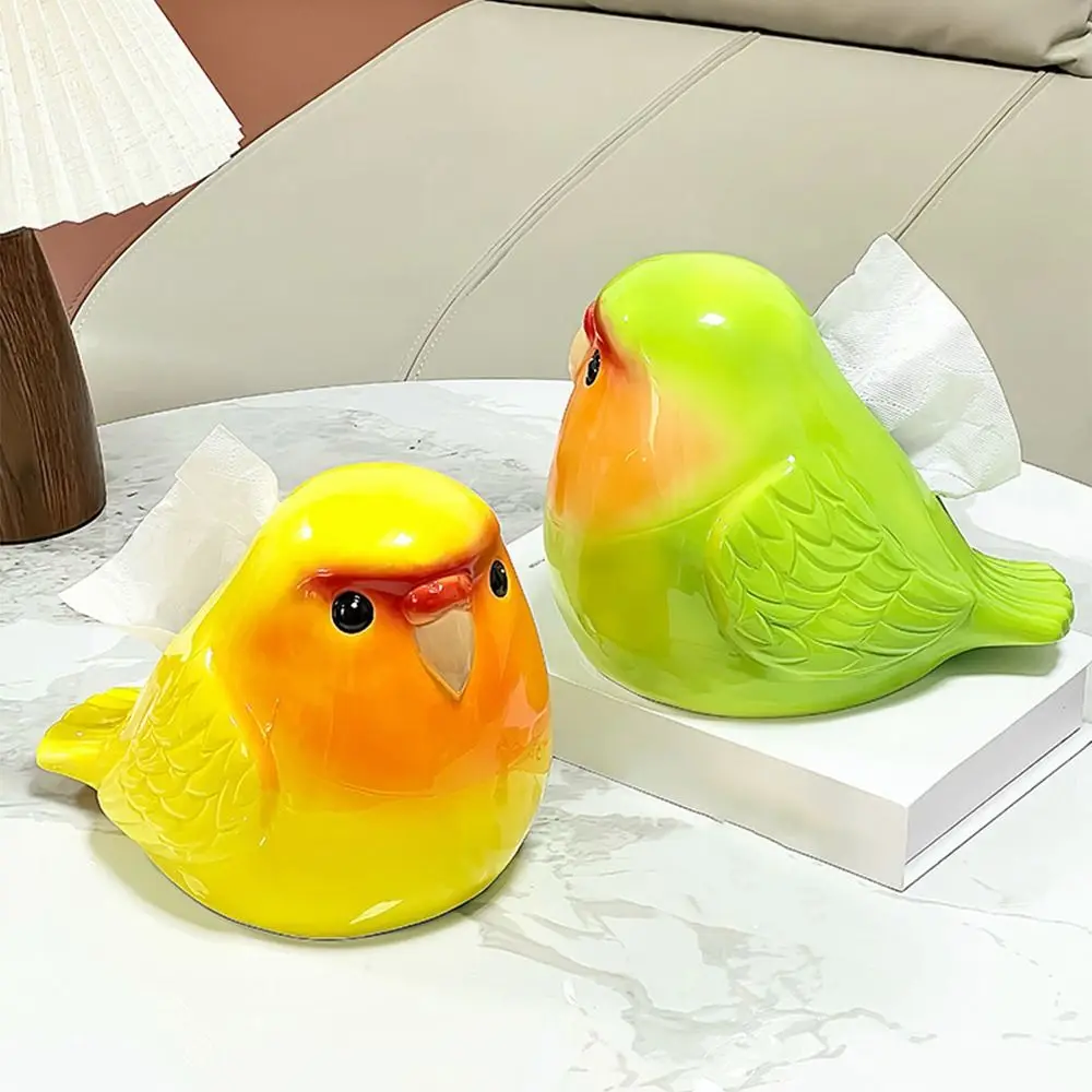 

Lovely Ceramic Tissue Box Ceramic Large Capacity Parrot Tissue Storage Box Decorative Ornament Paper Towel Holder