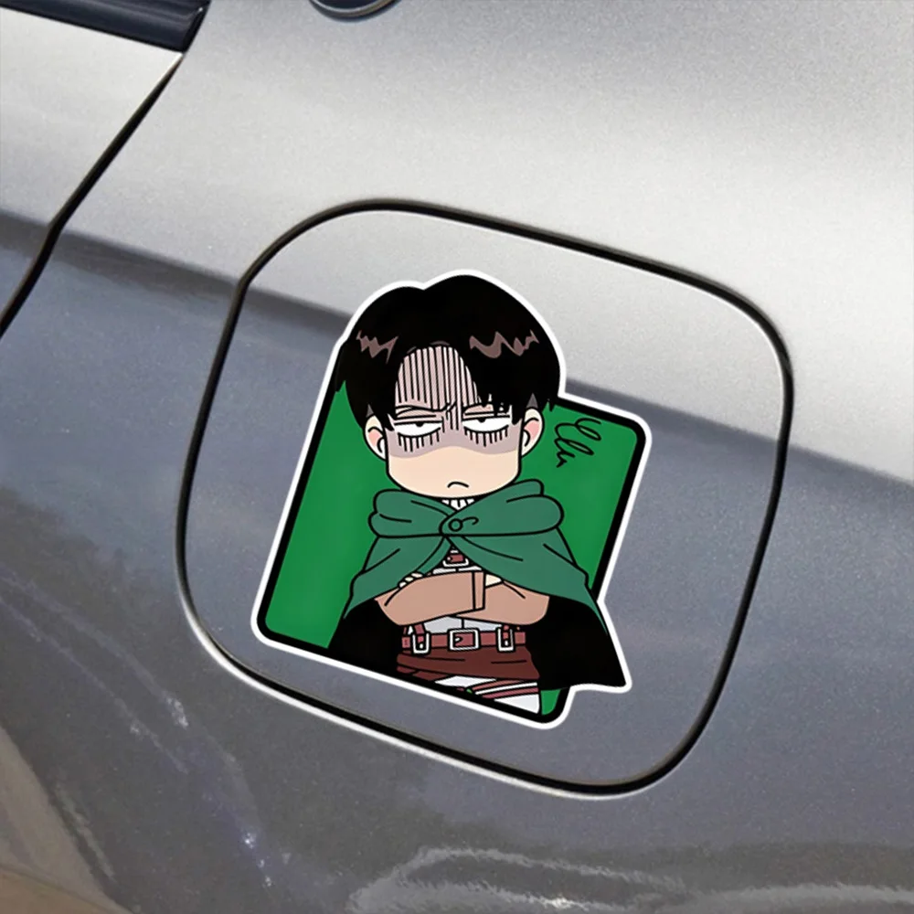 1PCS Attack on Titan Rivaille Ackerman Moto Sticker Waterproof For Auto Body Fuel Tank Cap Trunk Vinyl Decals Car Window Decorat