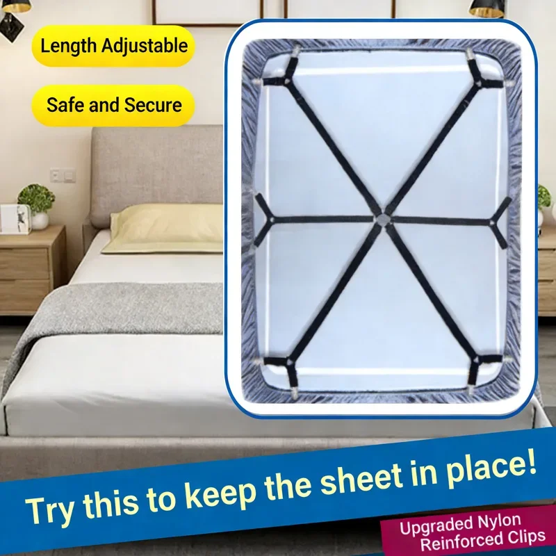 bed sheet holder anti-slip household invisible buckle bed sheet clip mattress fixing strap anti-running quilt cover elastic rope view 2