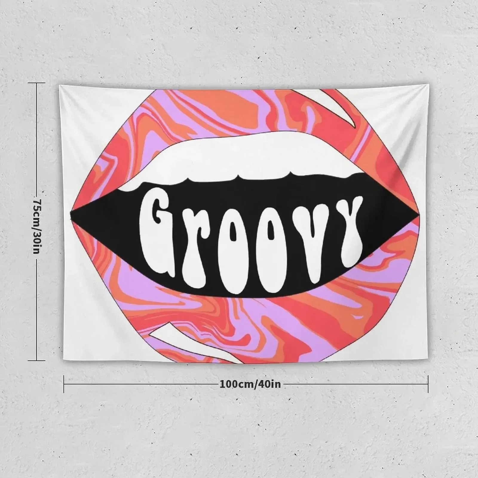 groovy lips Tapestry Decoration Wall Wall Art Room Decore Aesthetic Tapestry