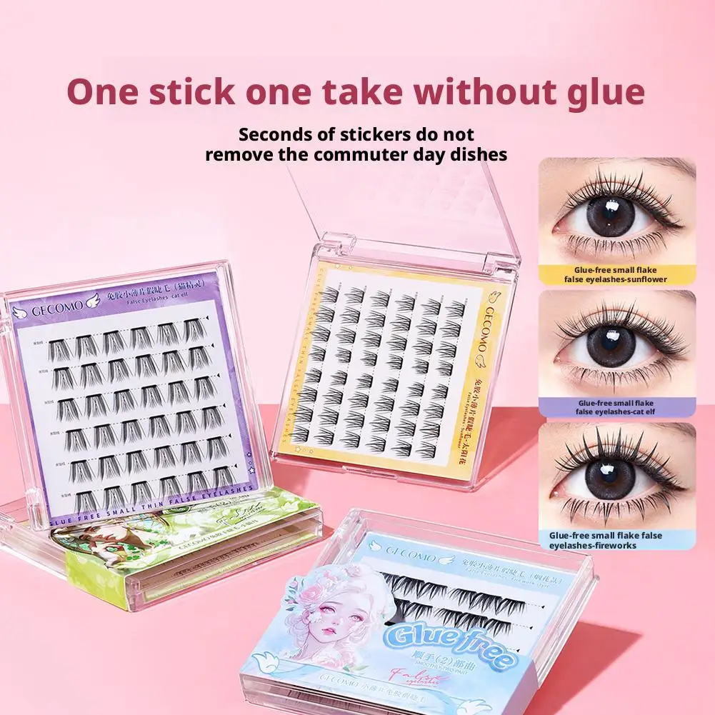 Glue-free False Eyelashes Nature Single Cluster Segmented Fake Up Upper Lower Extension Curl Lashes Dense Makeup Type Eye D S9H1