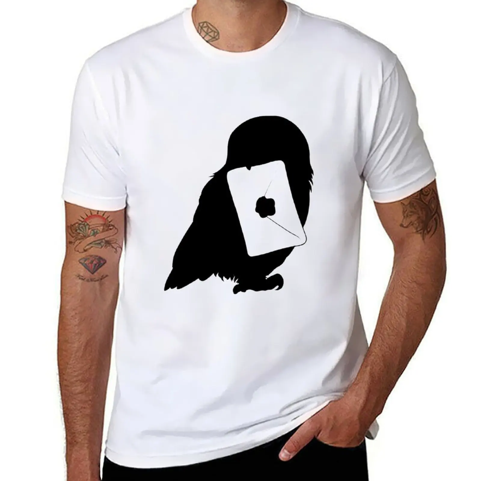 Magic Owl and Letter Silhouette T-Shirt t shirt men 100% cotton luxury brand man t shirt designer T-Shirt