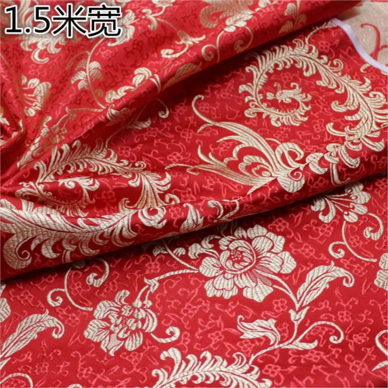 

Chinese-style cheongsam formal dress children's clothing fabric cushion throw pillow jacquard brocade silk phoenix tail