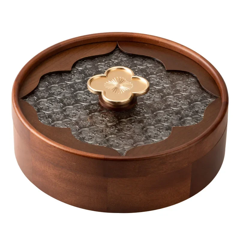 Wooden dried fruit plate, living room, household tea table, palace grid housewarming fruit plate, candy snack storage box