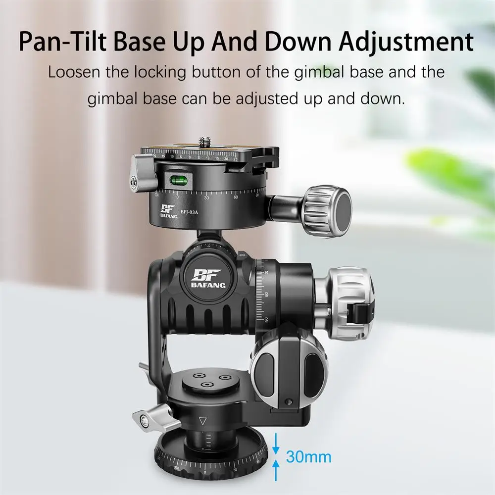 BAFANG Versatile Geared Head Standard QR Clamp Tripod Head SLR Camera Precise Adjustment Photography Accessories