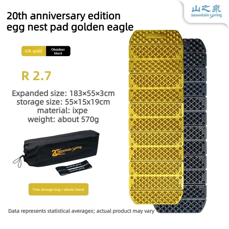 Outdoor Folding Egg‑Crate Sleeping Pad,IXPE Foam Camping Mat R‑Value 2.7 Waterproof Moisture‑Proof for Backpacking Hiking Picnic
