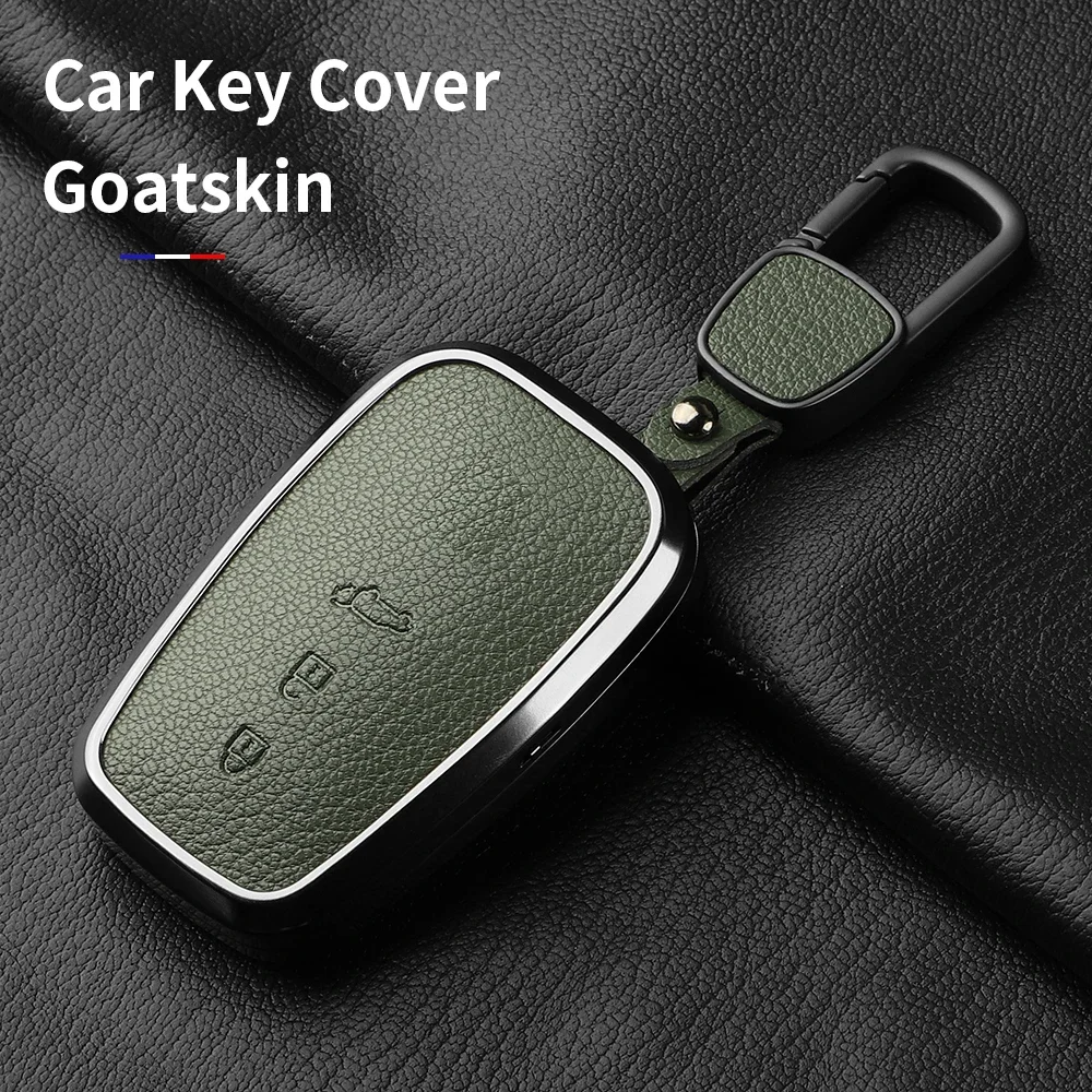 Leather Car Key Case Cover For Toyota Land Cruiser 200 Prado Crown TLK 200 Yaris Cross Hilux Innova Rav4 Fortuner Camry 55 50