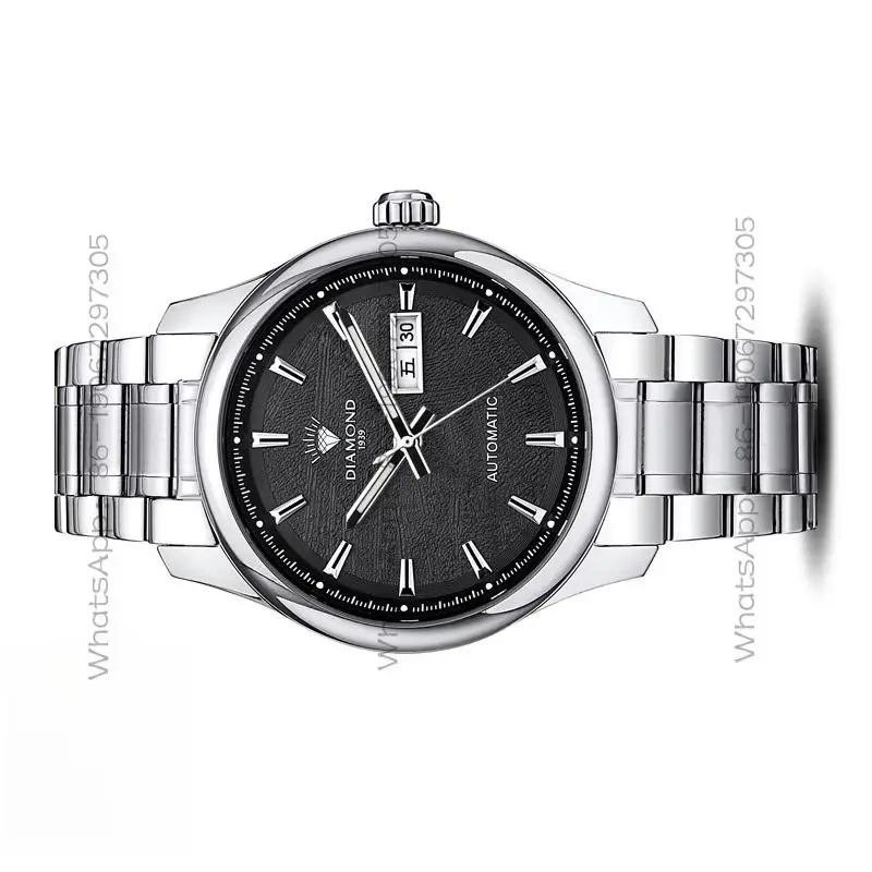 Time Island Watch Shanghai Automatic Men's Mechanical Watch Waterproof Dual Calendar Business Transparent Case Guard Men's Watch