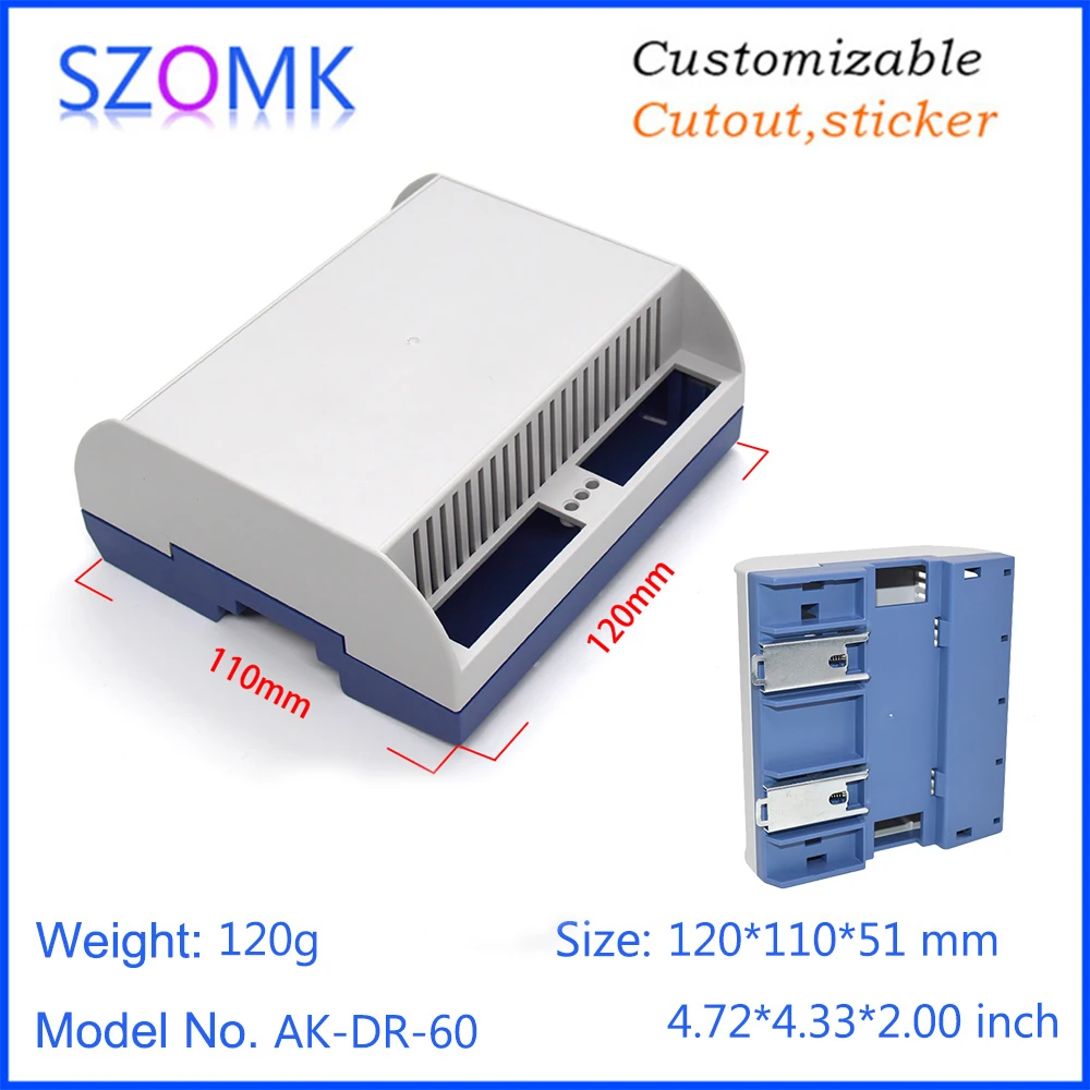 OEM Small Relay Electronic Module Terminal Cover ABS Plastic Enclosure for PCB DIN Rail Industrial Control PLC Mounting