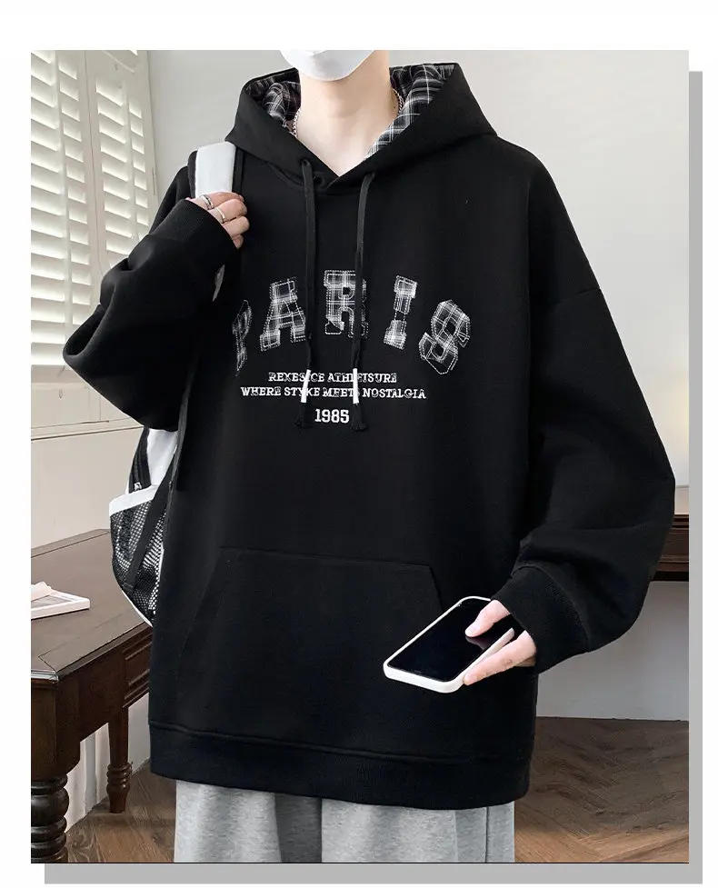 Modische Herren Casual Baumwoll-Hoodies Frühling Herbst Sport Outdoor Kapuzenpullover Streetwear Pullover Jugend Top Hoody Kleidung – Detail 11