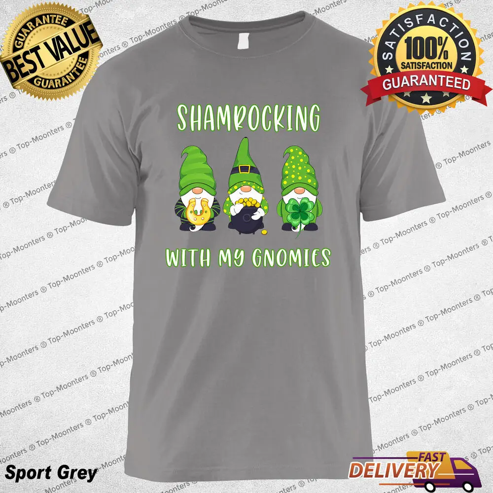 Shamrockin With My Gnomies Funny St Patricks Day Leprechaun For Men Women Tshirt