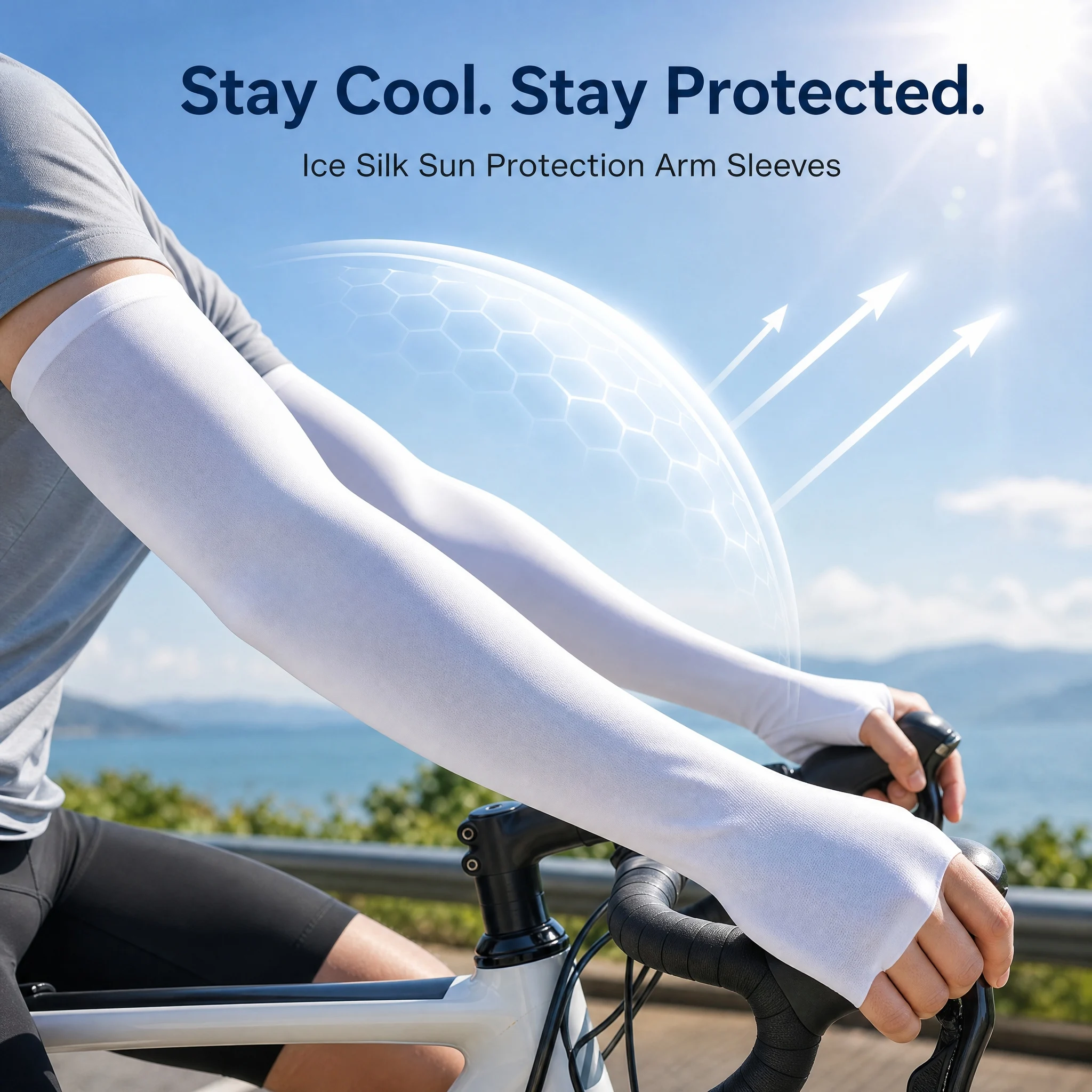 Spf 50 Sunscreen - Manicotti protettivi solari in seta ghiacciata
