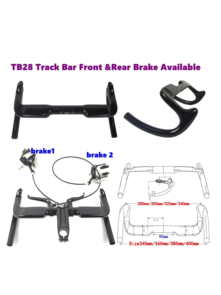 AliExpress BIKEDOC HB27 Aero Bunchba Sprint Track Handlebar 320MM Carbon Bunch Bar Glossy Matte Drop Bar Front Brake Handle