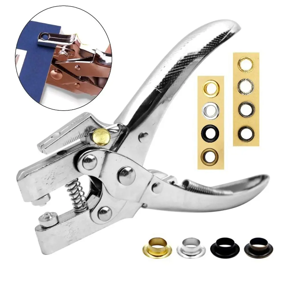 

Dual-Purpose Eyelet Hole Punch Pliers Kit Labor-saving with 100/200Pcs Grommets Eyelets Punching Grommet Eyelet Pliers Kit