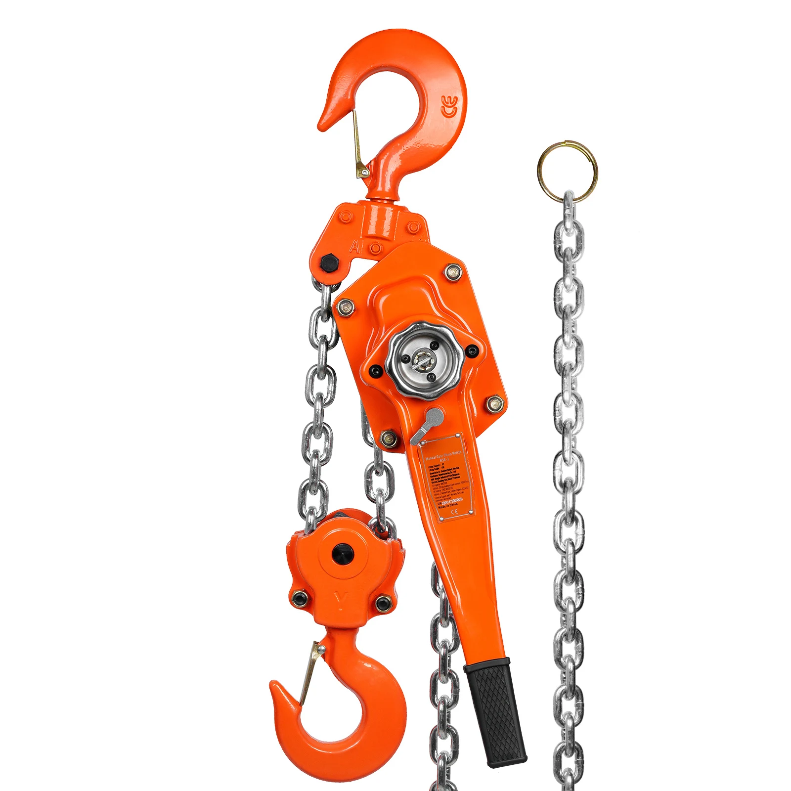 SucceBuy Manual Lever Chain Hoist G80 Galvanized Carbon Steel with Double-Pawl Brake Auto Chain Leading & 360° Rotation Hook