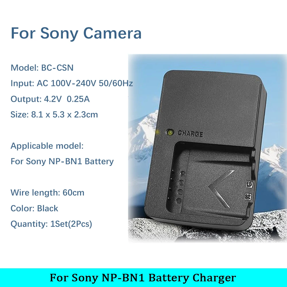 BC-CSN BCCSN Battery Charger for Sony NP-BN1 NPBN1 TX5 WX9 TX7 TX7C W310 W320 W350 W390 W570 W380 WX100 Camera BC CSN
