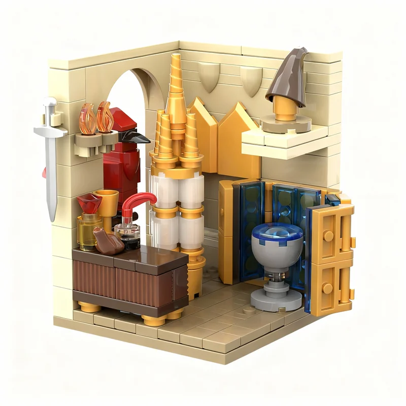 

208PCS MOC Magic Movie Dumbledore S Magical Habitat Model DIY Creative Assembly Puzzle Home Decor Display Birthday Gift Building