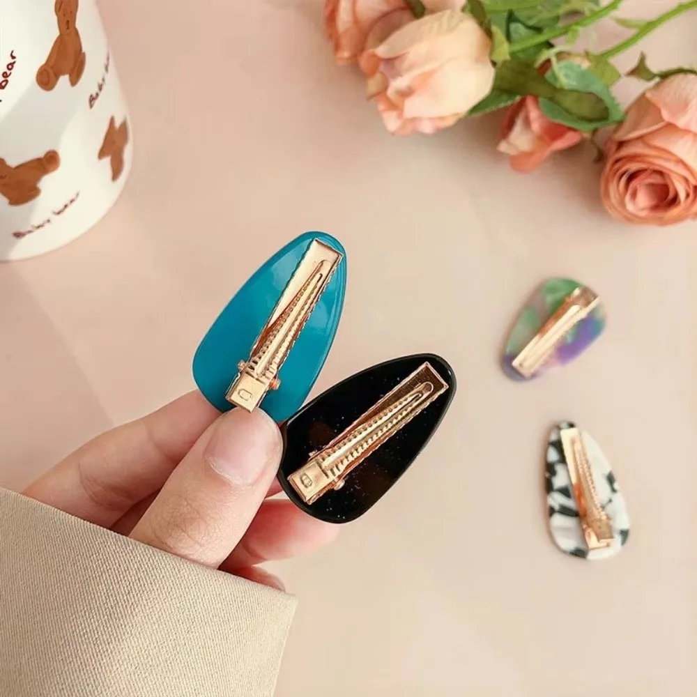 Fashion Vintage Colorful Hair Clip Drop Shape Acetic Acid Hairpin Headdress Side Clip Hair Styling Accessories