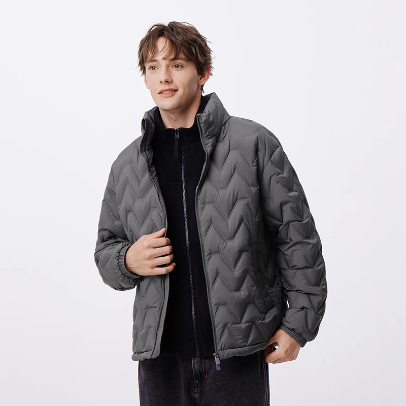 Semir-Chaqueta de plumón impermeable para hombre, abrigo de cuello cálido, chaqueta de plumón de Color Simple, versátil, diario, nuevo, invierno, 2024