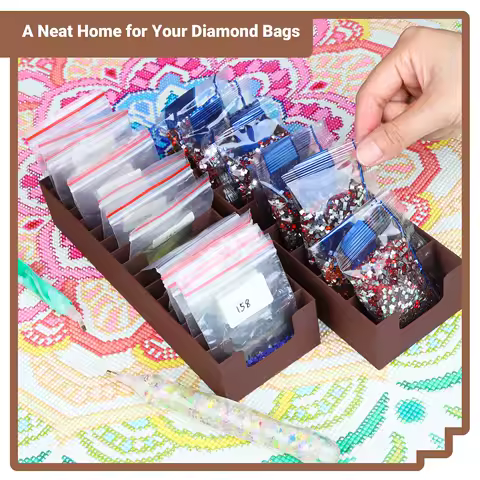 Single Row Diamond Art Ziplock Bags Storage Diamond Painting Drill Bag Storage Box Diamond Painting Tools Accessories