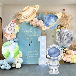 Astronaut Rocket Planet Cutouts Cardboard Astronaut Foam KT Board for Outer Space Birthday Party Backdrops Baby Shower Decor