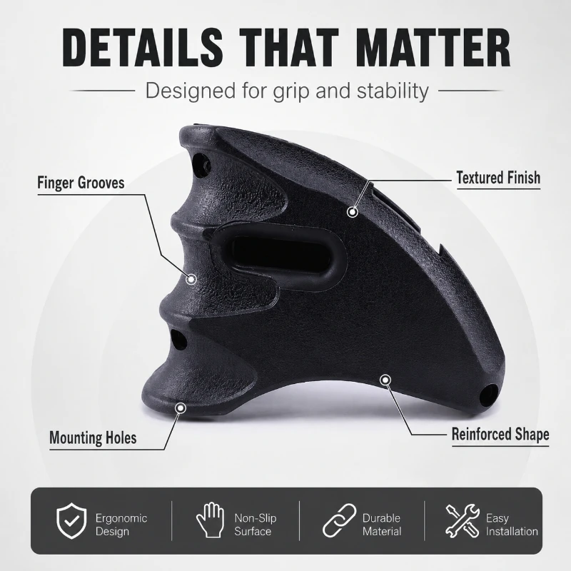 Ergonomic Curve Nylon Grip Shell Anti-slip Grain Outer Layer Black Sand Two Shades Hobby Custom Model Auxiliary Handle