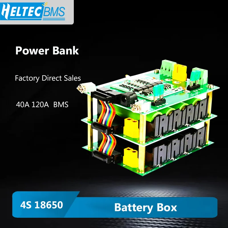 

Power bank case 18650 holder 4S bms lithium battery balance circuits 40A 120A diy ebike electric car bicycle 16V battery pack