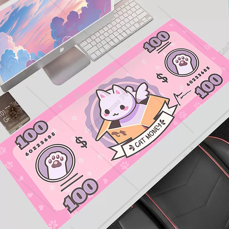 

Cute Cat Large Mouse Pad 90x40cm Big Computer Pink Kawaii Mousepads Gaming Mousepad XXL Keyboard Mat Gamer Mouse Pads Desk Mats