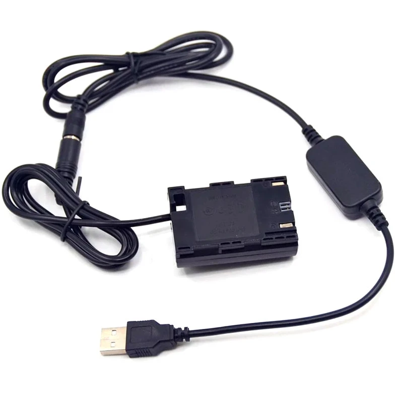 

DR-E6 ACK-E6 AC-E6 Full Decoded LP-E6 Dummy Battery + 5V USB Cable Adapter For Canon EOS 5D Mark II III 5D2 5D3 6D 7D 60D SLR