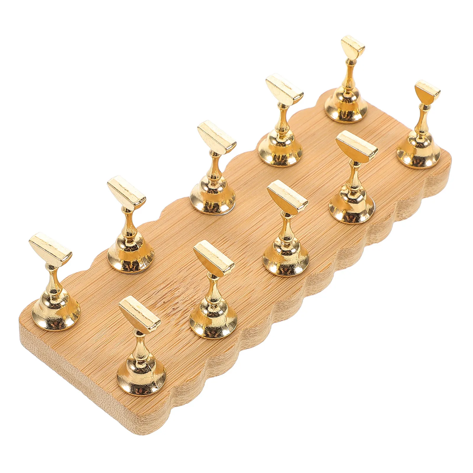 Wooden Nail Art Practice Stand Minimalist Floral Edge Design Reusable Stable Manicure Tip Display Holder for Salon Home DIY