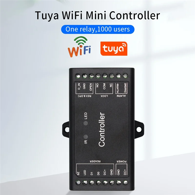 ABLQ Wiegand Controller Single Door Remote Control Access Control Board Panel 12V Wiegand 26-44 Bits Input 1000 User