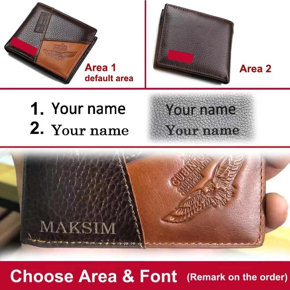 กระเป๋าสตางค์ผู้ชายแบบสั้นหนังวัวแท้สไตล์เรโทร ช่องใส่เหรียญ ช่องใส่บัตร กระเป๋าใส่เงิน คุณภาพสูง