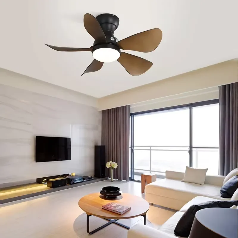 High Performance 5 Blades Modern Remote Control LED Wide Angle Air Supply Frequency Conversion Ceiling Fan Light