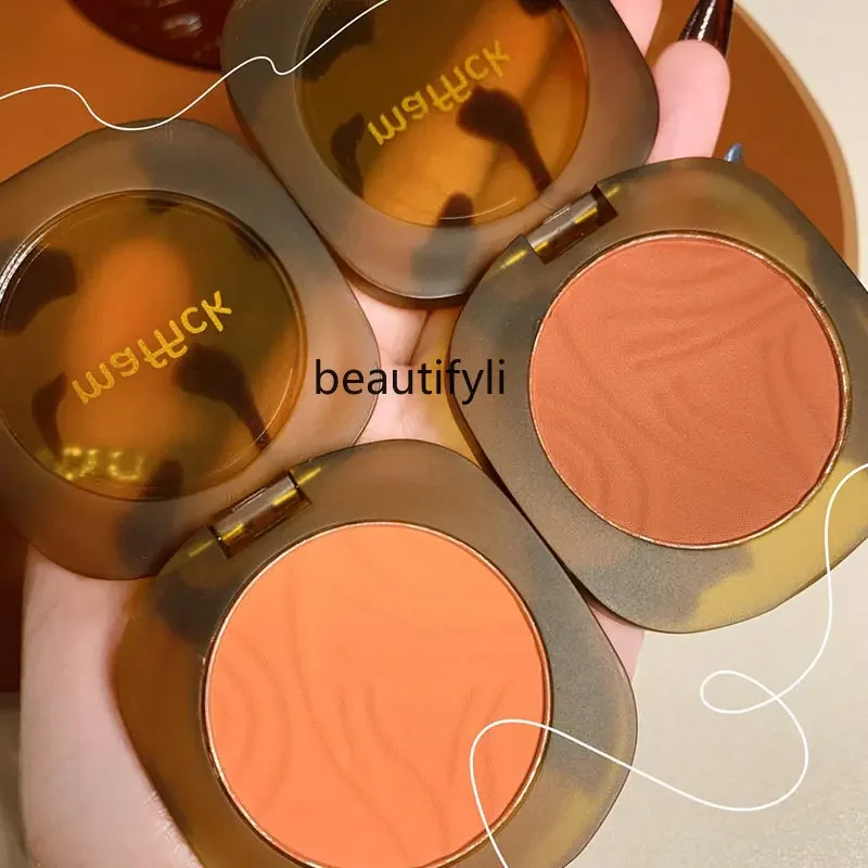 zq Glass Amber Blush Plate Nude Makeup Natural Long-Lasting Female Vitality Orange Blush Beginner