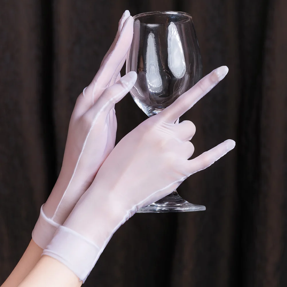 Club Home Gloves Gloves Sheer Tight Stocking Gloves Transparent Women Glossy Evening Party Finger Pantyhose Autumn