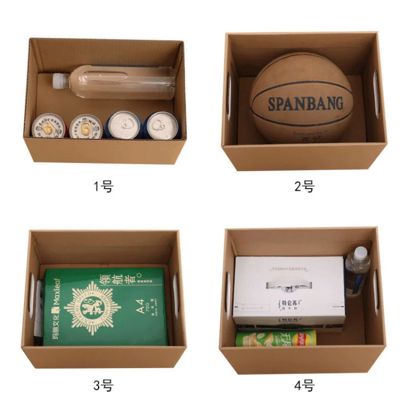 Customized Kraft Paper Moving Box Paper Storage Box Organizer with Lid Clothes Storage Box Books Documents Archive Box