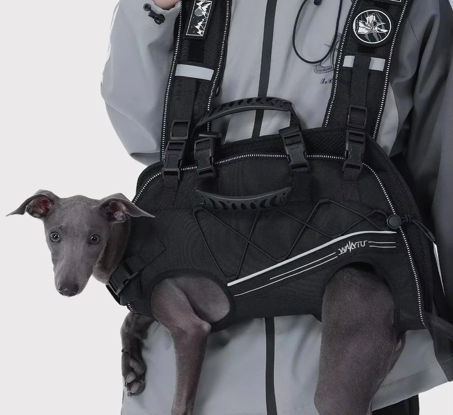 FurStarOutdoor Portable Dog Backpack Cycling Travel Hiking Backpack Dog Carrying Bags Injured Pet Dog Lift Harness Reflective Ba