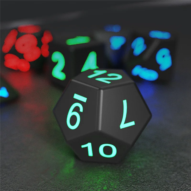 

A48F-Electronic Dices USB Rechargeable Luminous Dices Polyhedral Dices Board Game Party Entertainment Toy