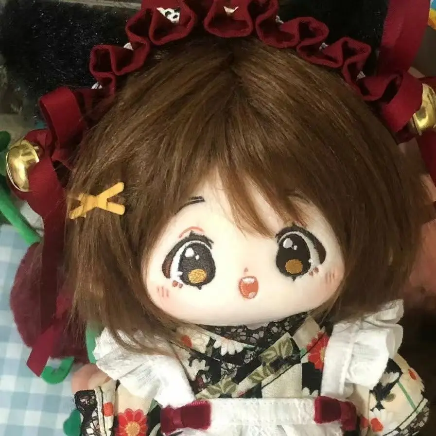 

20CM Anime K-ON!! Hirasawa Yui Game Cosplay Plush Stuffed Cotton Body Change Clothes Doll Cosplay Dress Up Toys Plushie Gift