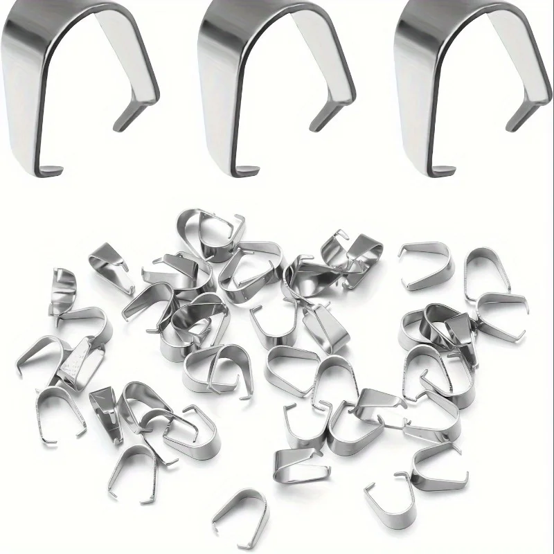 Pinch Clip Pendant Clasp Bail Connector for DIY Necklace Jewelry Making Supplies Accessories