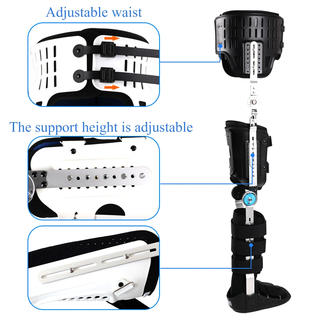 Supporto per ginocchio Brace Hip caviglia piede ortesi frattura della gamba paralisi dell'arto inferiore Hip Walking Fixed With Walking Boots Brace Knee